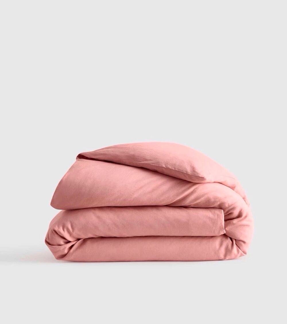 New Quince 100% European Flax Linen Duvet Cover King Cal King Rose Limited